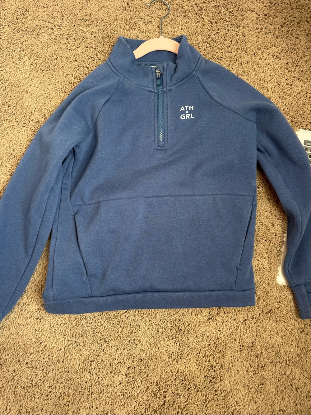 Athleta kids Zip-Neck Pullover Sweater - Navy Blue